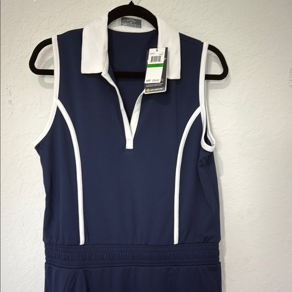 Callaway Navy and White Midi Dress - Picture 8 of 12